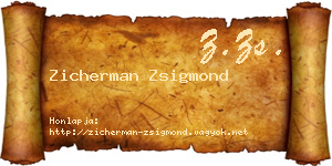 Zicherman Zsigmond névjegykártya