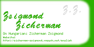 zsigmond zicherman business card